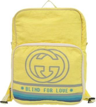 Gucci Pre-owned Vintage Rugzak - Dames - Vintage Rugzakken - Geel - ONE Size - Nylon - Vintage