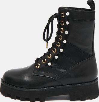 Altuzarra Black Canvas And Leather Cosmo Jungle Combat Boots