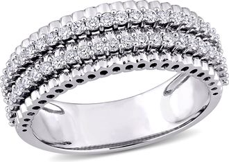 Mimi & Max 1/2ct TW Diamond Double Row Eternity Ring 14k White Gold