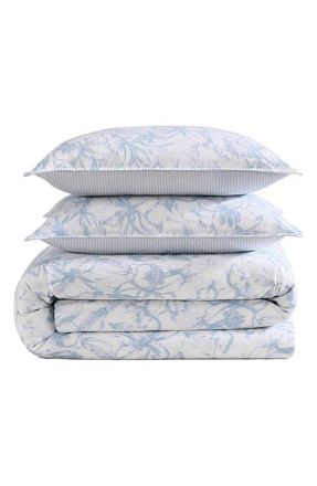 Tommy Hilfiger Ethereal Floral Cotton Slub Comforter & Pillow Shams Set in Lt-Pastel Blue at Nordstrom, Size Full