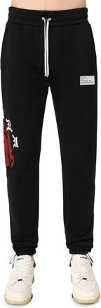 Amiri Mens Wes Lang Solar Kings Joggers in Black Cotton - Size 2XL