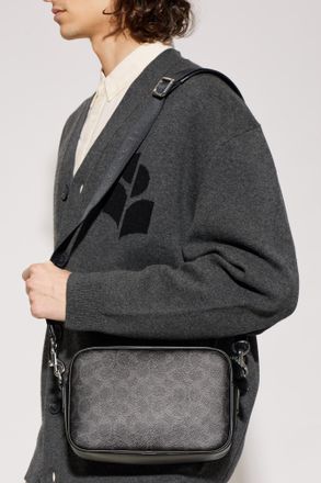 Coach Shoulder Bag With Monogram, Mens, Black