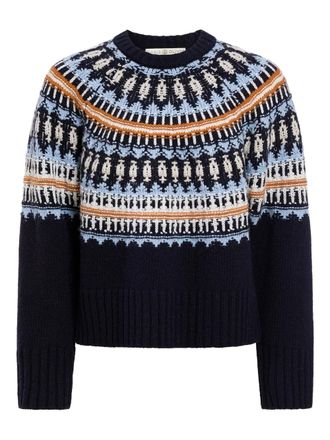 Marie Oliver Dion patterned sweater - Blue