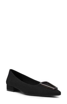 Anne Klein Cavina Pointed Toe Flat in Black Fabric at Nordstrom, Size 8