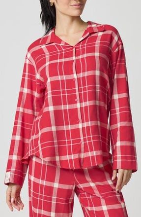 Florence By Mills Cozy Flannel Sleep Shirt in Scarlet Ballerina Plaid at Nordstrom Rack, Size Xx-Small
