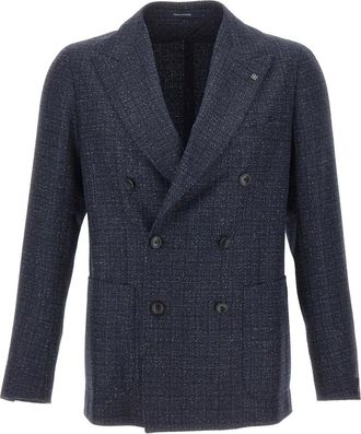 Tagliatore Dubbelrijige Blazer - Heren - Blazers - Blauw - 2XL - Wol - Jassen