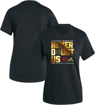 adidas Womens adidas Black Indiana Hoosiers College Football Playoff 2025 National Champions Never Doubt Us T-Shirt at Nordstrom, Size Small