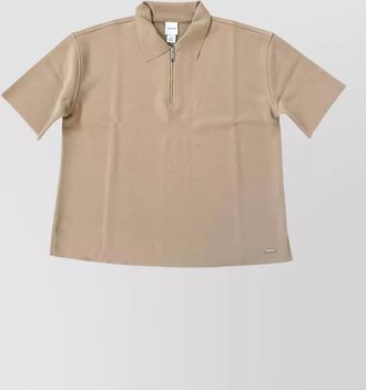 Calvin Klein short sleeve knit polo zip top