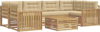 vidaXL Conjunto De Sof&aacute;s De Exterior 7 Uds. Y Beige Vidaxl