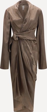 Rick Owens Abito asimmetrico Wrap con chiusura a nodo Woman 40