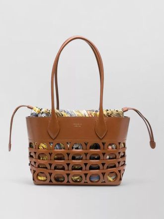 Ferragamo gancini laser cut tote shoulder bag
