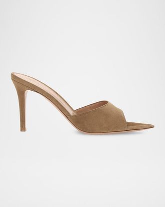 Gianvito Rossi 85mm Elle Suede Mule Pumps