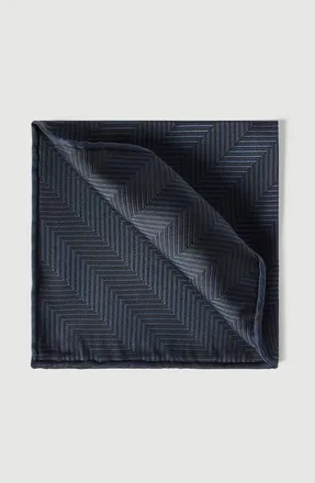 Brunello Cucinelli Silk chevron pocket square in Blue at Nordstrom