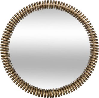 Atmosphera Espejo Redondo &laquo;barrel&raquo;, 90 Cm De Di&aacute;metro, Dorado Metalizado - Atmosphera Cr&eacute;ateur DInt&eacute;rieur