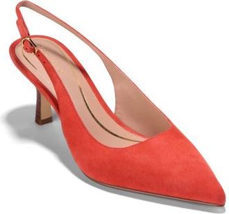 Cole Haan Hansell Slingback Pointed Toe Pump in Summer Fig Suede/stacked Heel at Nordstrom, Size 9.5