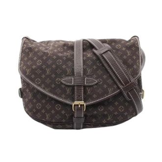 Louis Vuitton Pre-owned Saumur Monogram Mini Lin Schoudertas - Dames - Pre-owned - Bruin - Maat: ONE Size Leer