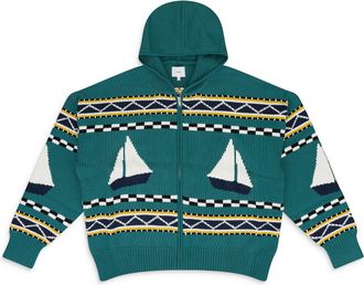 Rhude BLUE BATEAU KNIT ZIP-UP