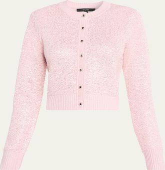 Toccin Mollie Sequined Crewneck Cardigan