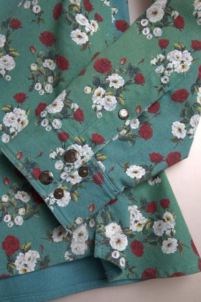 Dolce & Gabbana Blue Floral Cotton Button Down Denim Mens Shirt