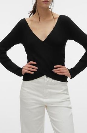 Vero Moda Willow Crisscross Pullover Sweater in Black at Nordstrom Rack, Size X-Large