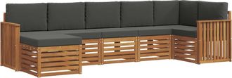 vidaXL Conjunto De Sof&aacute;s De Exterior 7 Uds. Natural Y Antracita Vidaxl