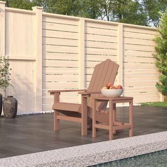 vidaXL Silla De Jard&iacute;n Adirondack Con Mesa Hdpe Marr&oacute;n Vidaxl