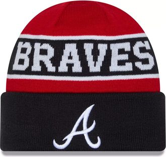 New Era Atlanta Braves Reversible Cuffed Knit Navy Beanie Hat, White Navy, One size