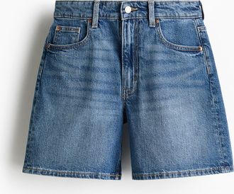 H&M Jeansshorts mit hohem Bund - Denimblau