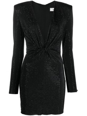 Nissa crystal-embellished mini dress - Black