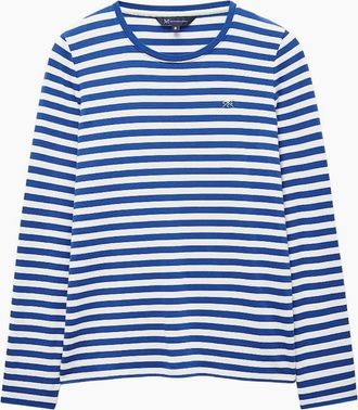 Crew Clothing Womens Crew Clothing Womens Super Soft Long Sleeve T-Shirt - White/Multi - Size: 16