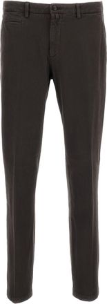 BRIGLIA 1949 Brown Stretch Cotton Straight-Leg Pants