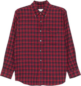 Dunst checked long-sleeved shirt - Red