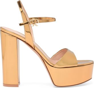 Gianvito Rossi Marlena Sandals in Metallic Gold Calf at Nordstrom, Size 41.5