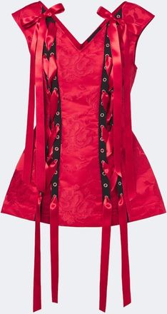 Simone Rocha Top in broccato floreale