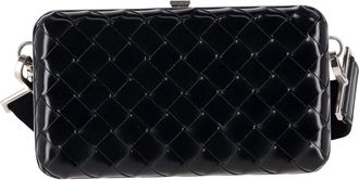 Bottega Veneta Pre-owned Womens Intrecciato Weave Clutch Crossbody Bag in Black Leather Leather (archived) - One Size