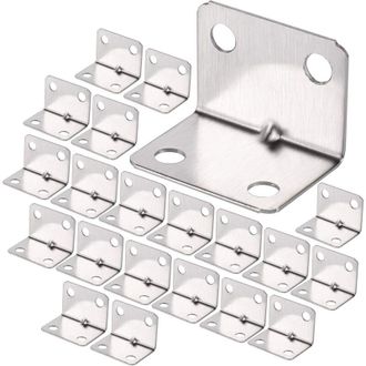 OEM 100 Escuadras De Acero Inoxidable, Escuadras Robustas De 90 Grados, Escuadras De &Aacute;ngulo Recto, Peque&ntilde;as Escuadras De Montaje Para Madera, Escuadras De