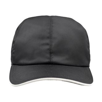 Kiton Black Contrast Trim Logo Embroidery Hat