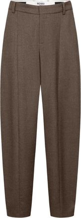 Rossi O-Shape Silhouette Wijde Broek - Dames - Broeken - Bruin - L - Wol - Broeken