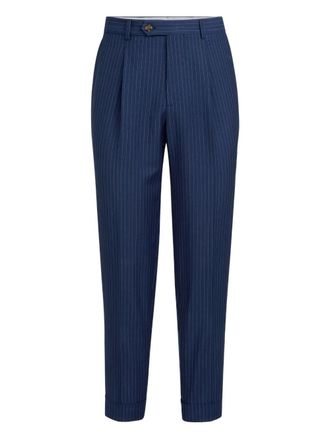 Brunello Cucinelli pinstripe trousers - Blue
