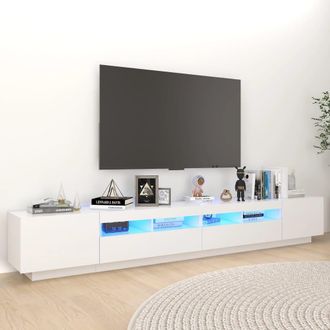 vidaXL Vidaxl - Mueble Para Tv Con Luces Led Blanco 260x35x40 Cm