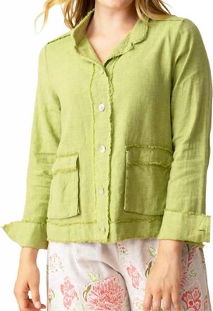 Habitat Linen Solid Summer Breeze Jacket In Leaf Green