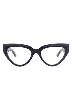 Balenciaga 53mm Cat Eye Optical Glasses in Blue Blue Transparent at Nordstrom Rack