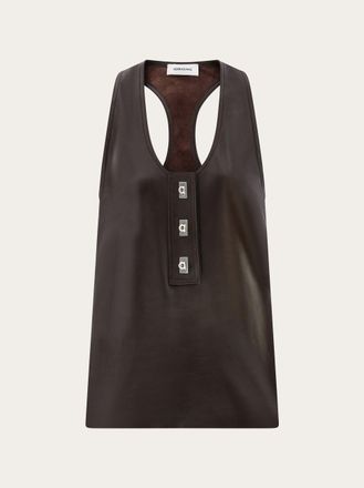 Ferragamo Women Nappa racer back vest Brown