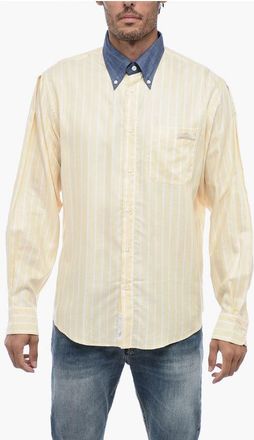 4sdesigns Button Down Awning Striped Shirt size M