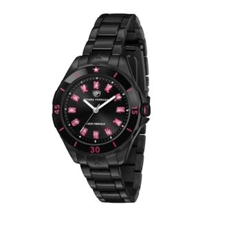 Chiara Ferragni Chiara Ferragni - Donna - R1953101505 - Zwarte Sport Horloge met Baguette Roze Zirkonen 36mm - Dames - Horloges - Zwart - ONE Size - Accessoires