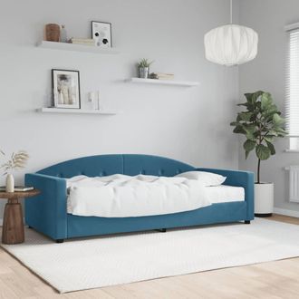 vidaXL Sof&aacute; Cama Con Colch&oacute;n Terciopelo Azul 90x200 Cm Vidaxl