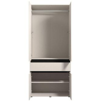 Dmora Guardaroba Grande Vimercati, Armadio Camera da Letto 3 Ripiani, Appendiabiti, Apertura Battente, 93x210.5h cm Bianco