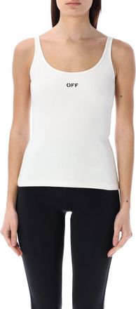Off-white White Logo Round Neck Top