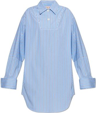 Marni Gestreept Jurkje - Dames - Shirt Kleedjes - Blauw - XS - Katoen - Kleedjes