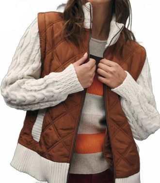 MDM Sweater Jacket In Cream/camel